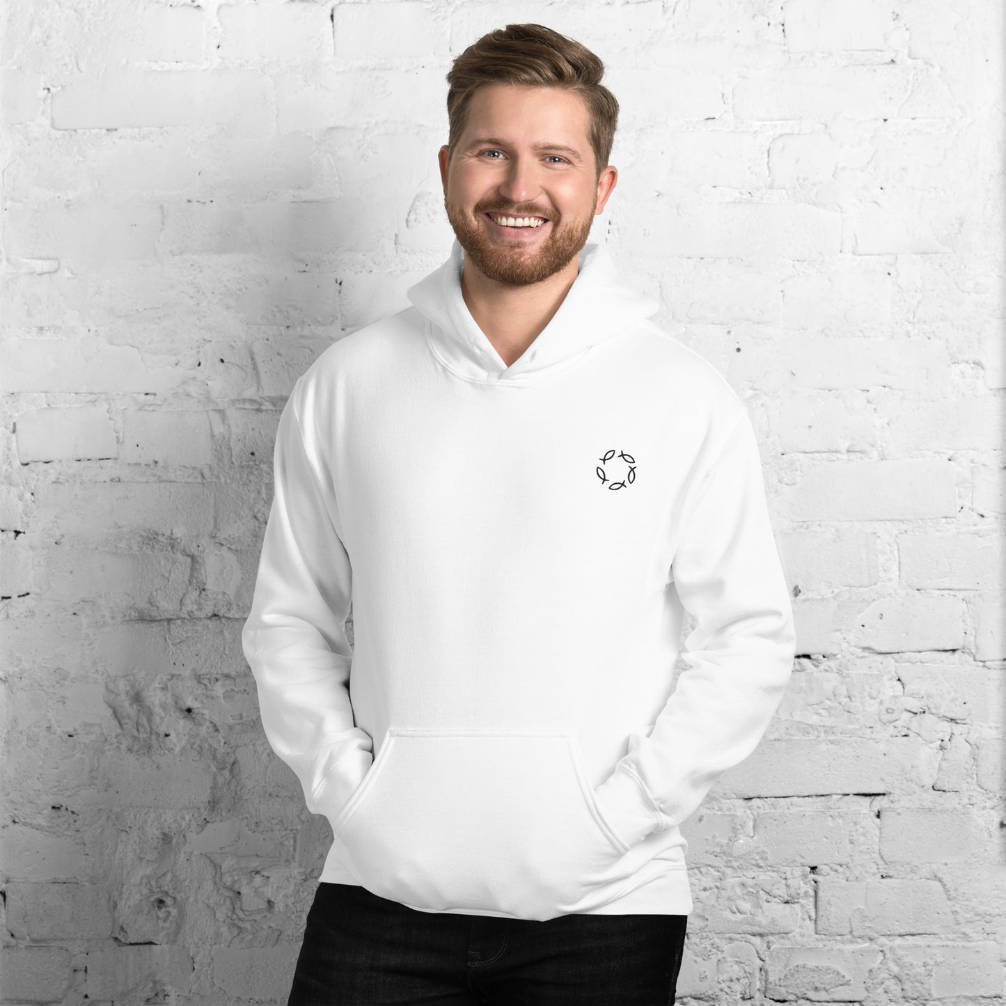 ichthys infinity Hoodie - Pearl White